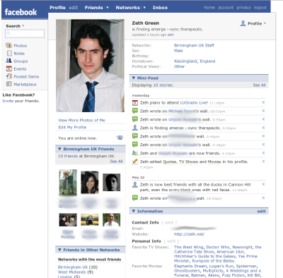 Profil page