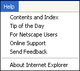 Help menu